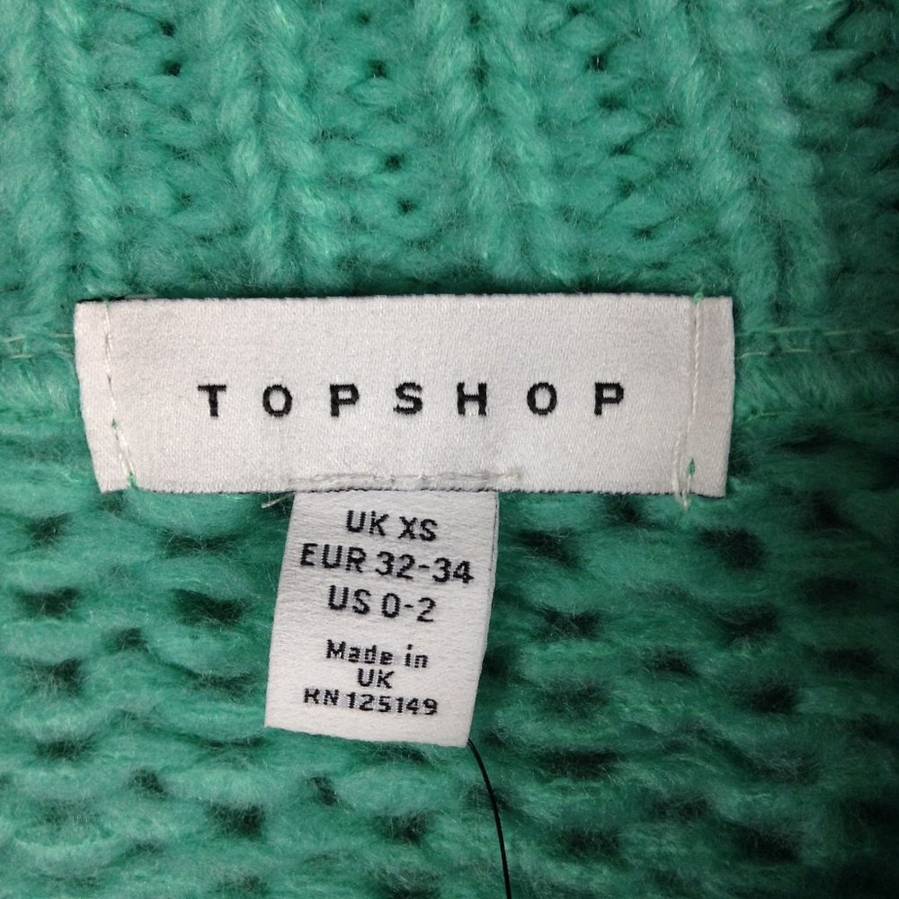 TOPSHOP Turquoise Shell Knit Crewneck Sweater - Picture 8 of 9
